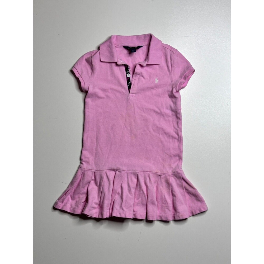 Polo Ralph Lauren Girls Pink Pique Polo Dress Size 6